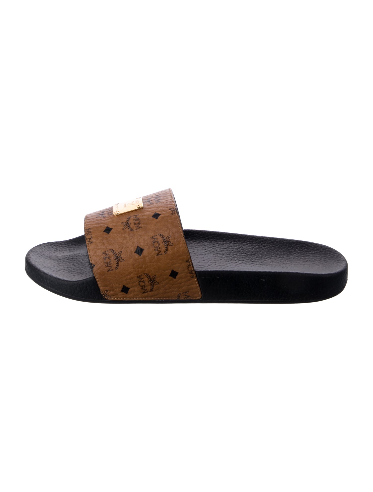 MCM Leather Printed Slides