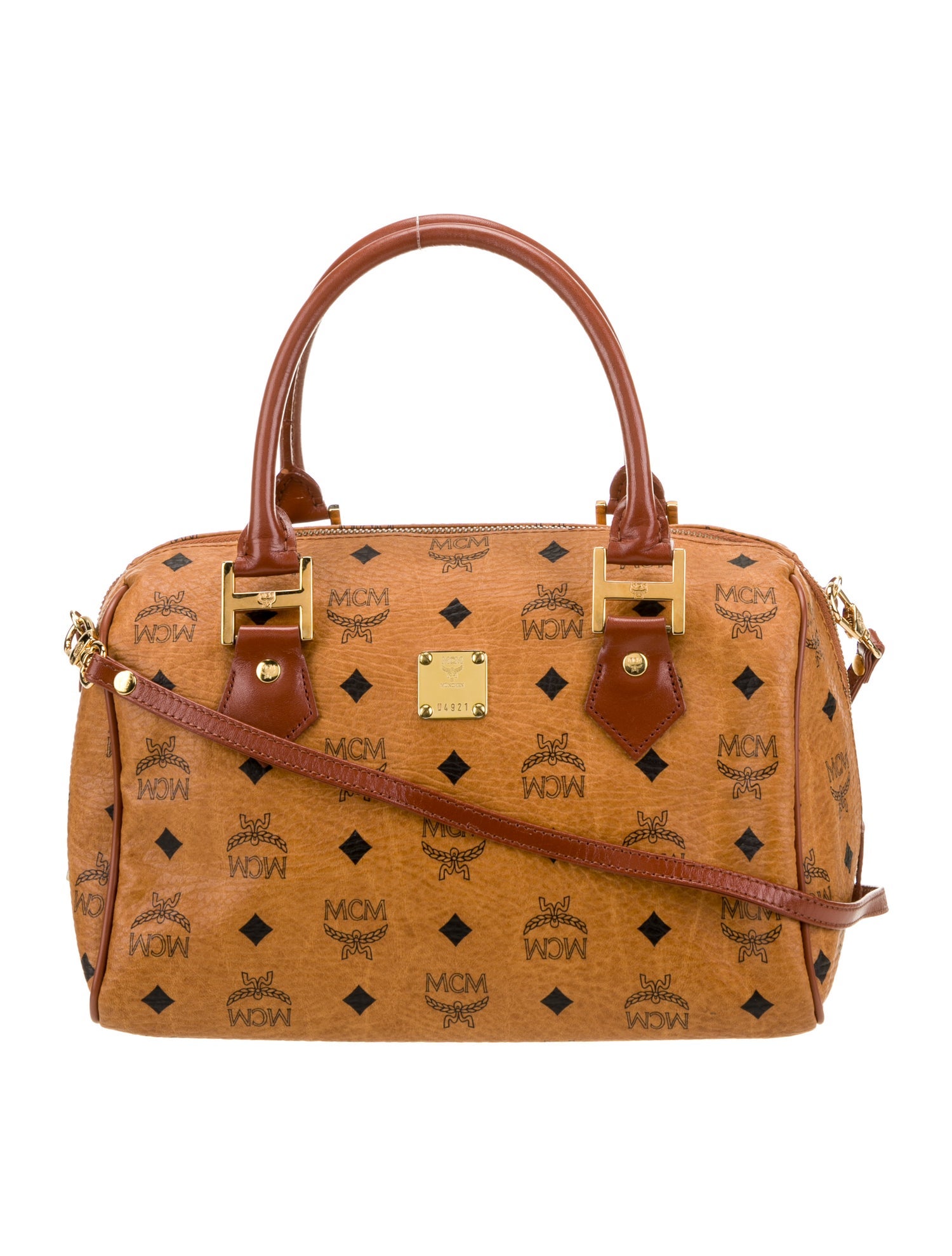 MCM Visetos 2-Way Mini Boston Bag Mini Vintage