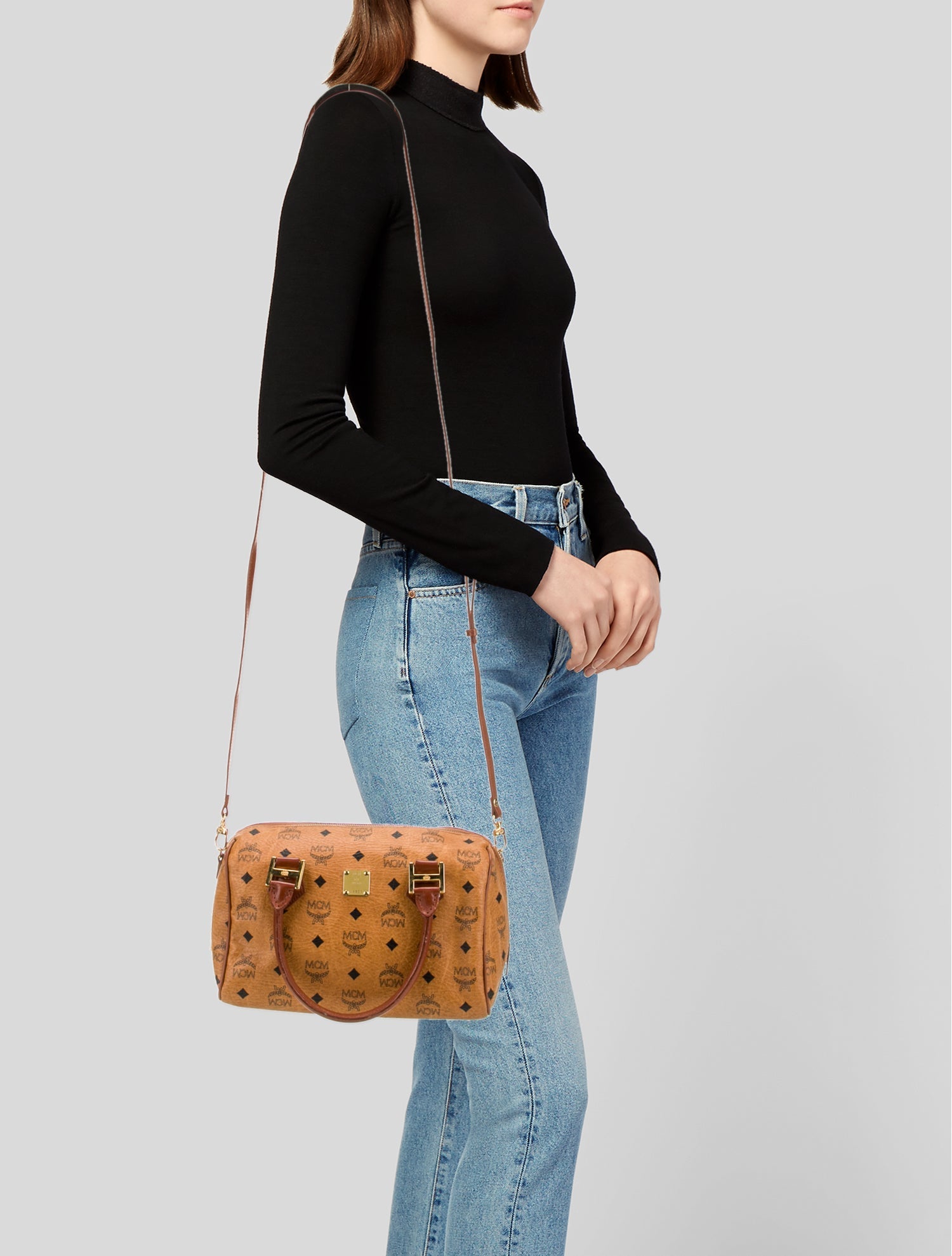 MCM Visetos 2-Way Mini Boston Bag Mini Vintage