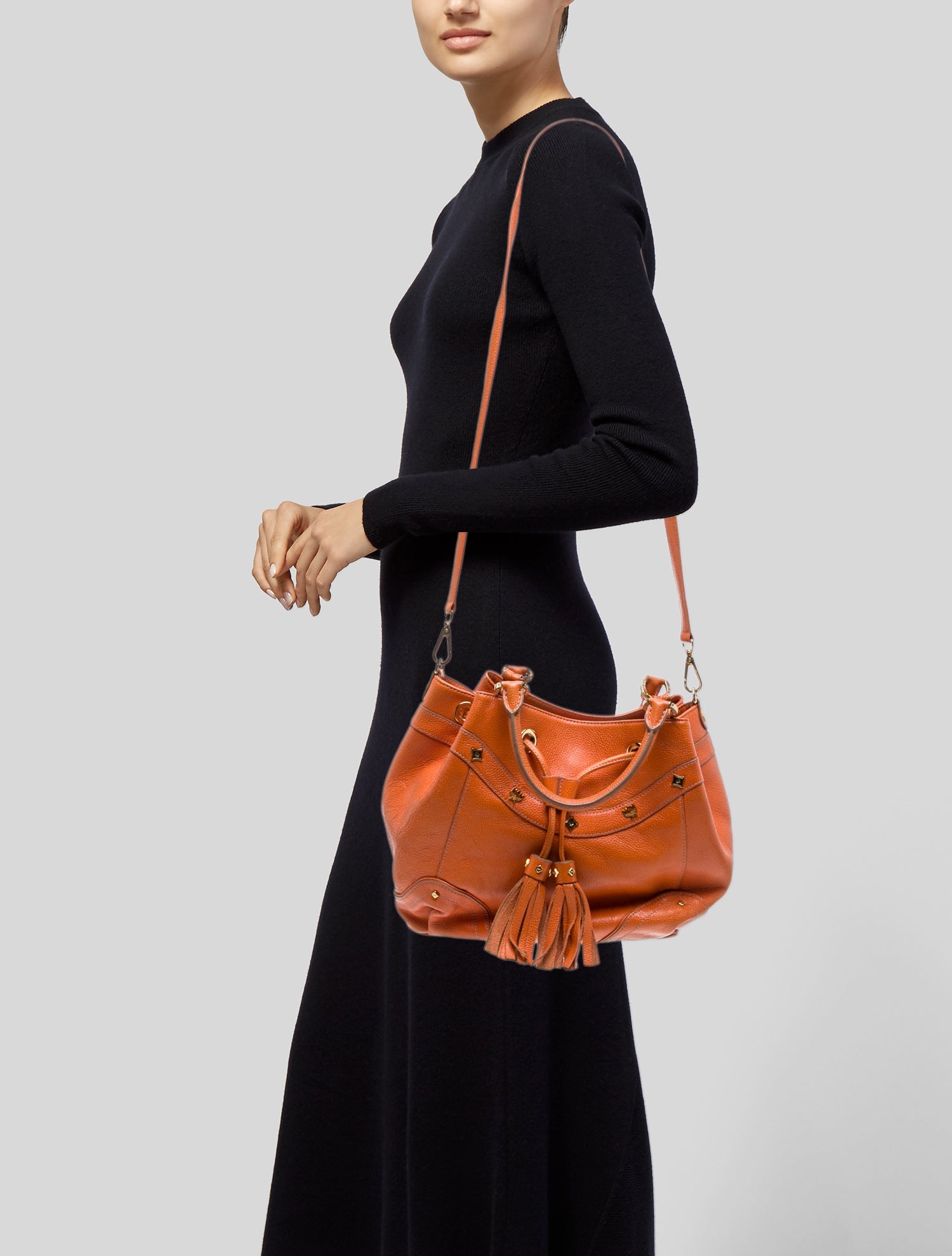 MCM Leather Top Handle Bag