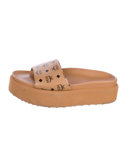 MCM Leather Printed Slides