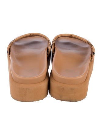 MCM Leather Printed Slides