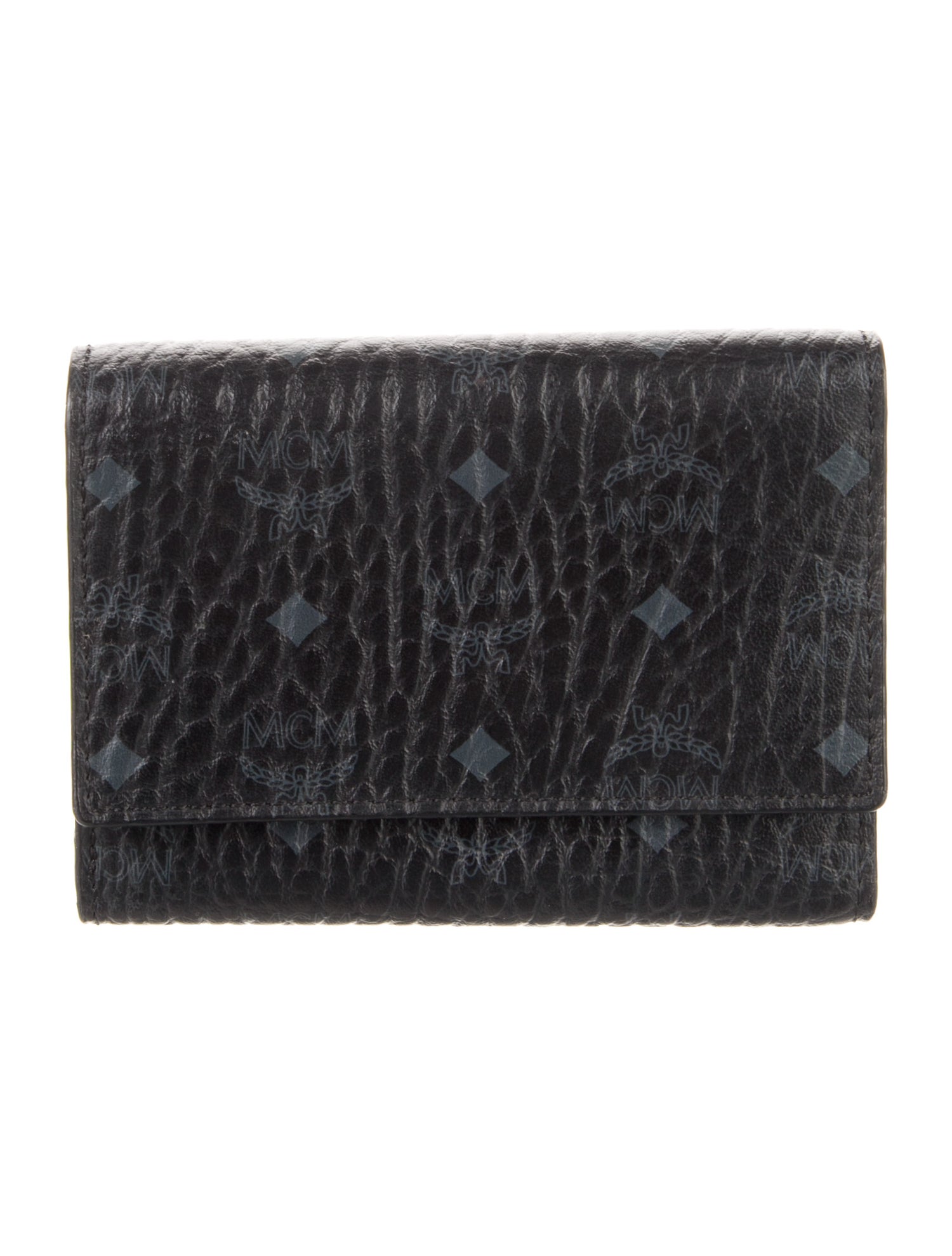 MCM Visetos Leather Compact Wallet