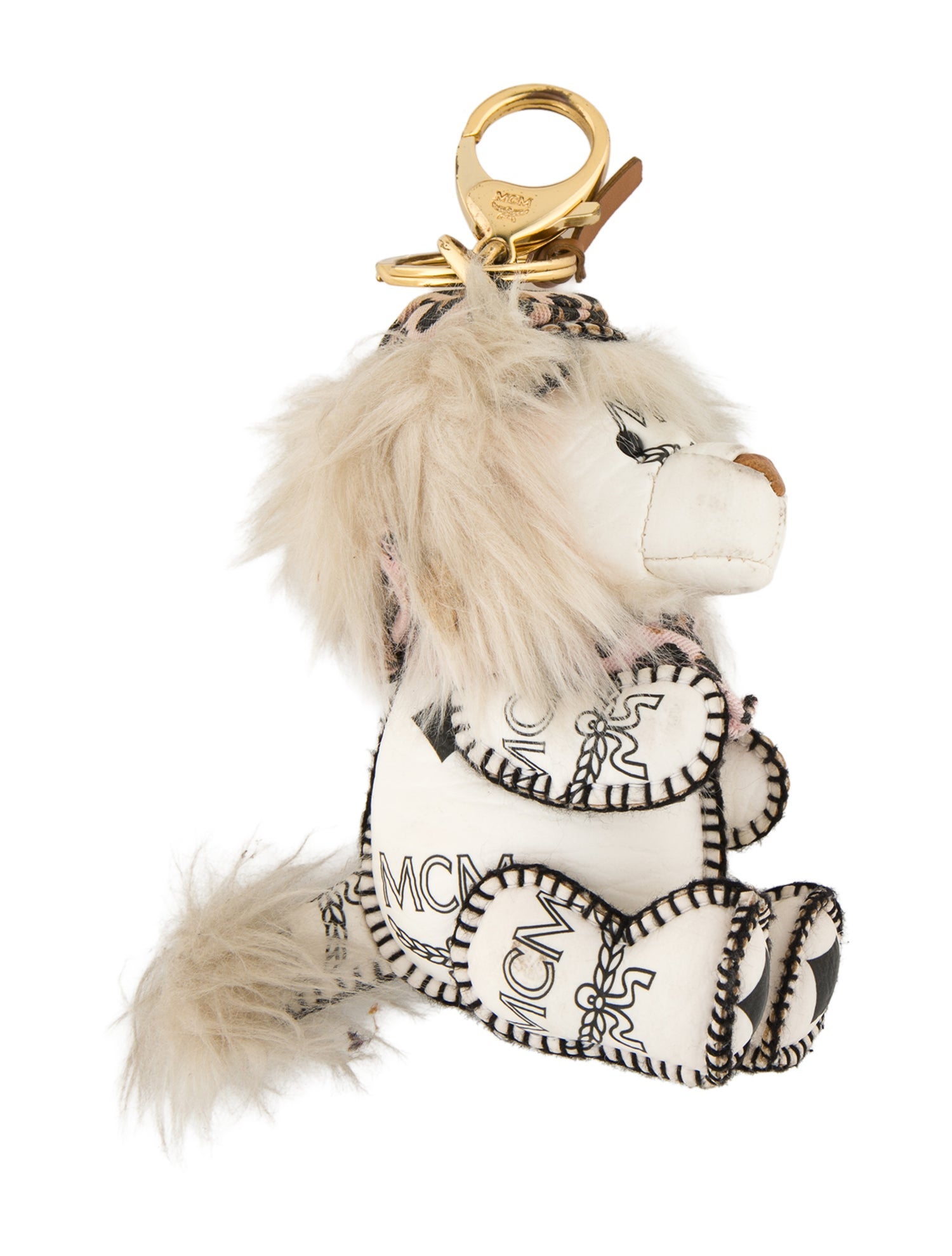 MCM Leather Lion Keychain