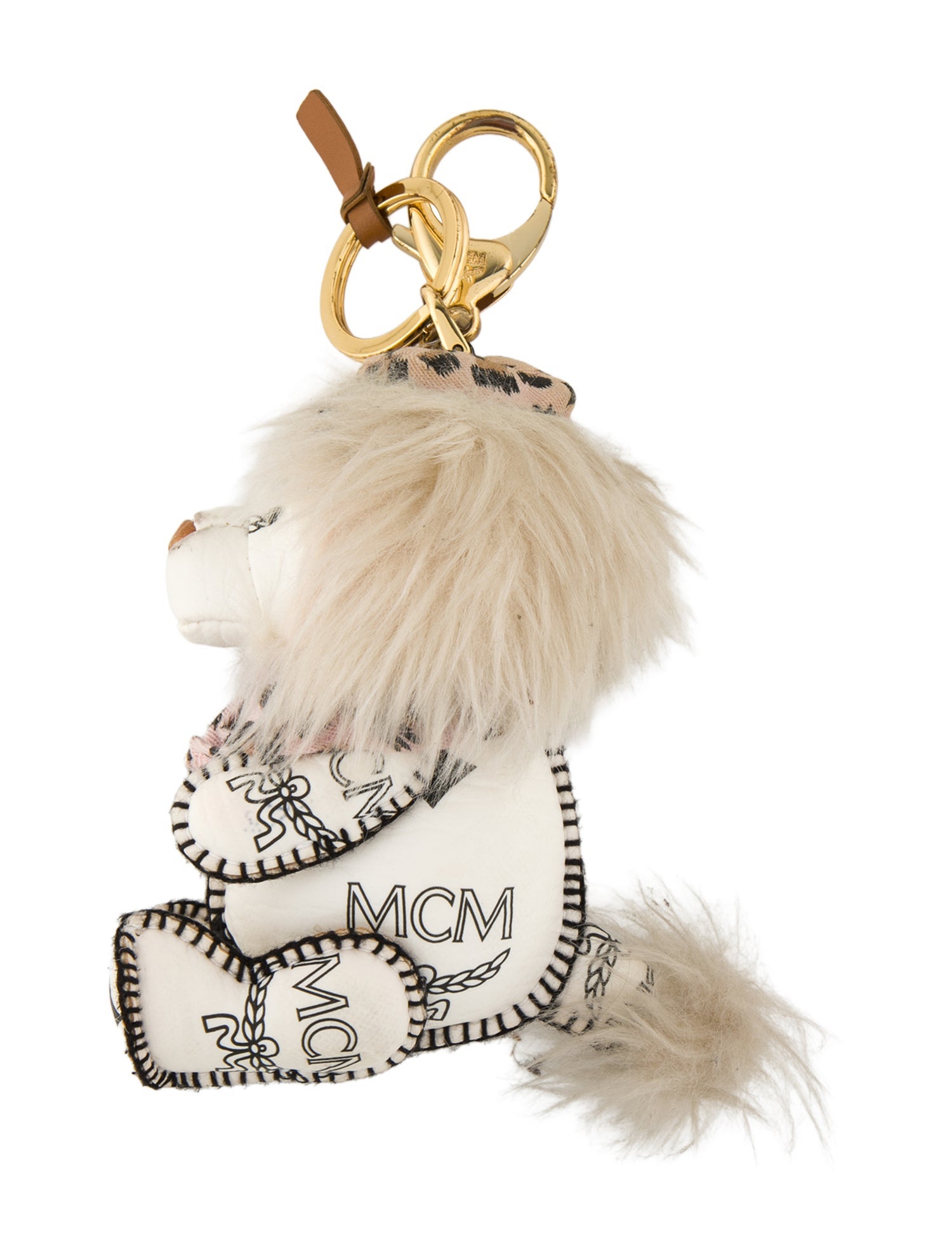 MCM Leather Lion Keychain