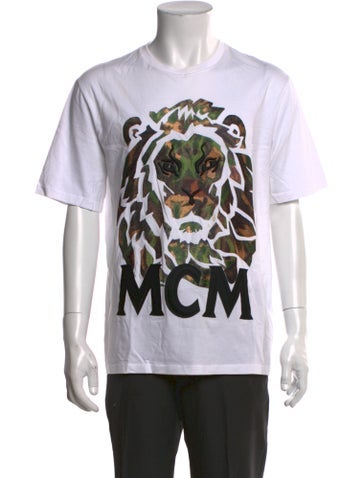 MCM T-Shirts Graphic Print Crew Neck T-Shirt L