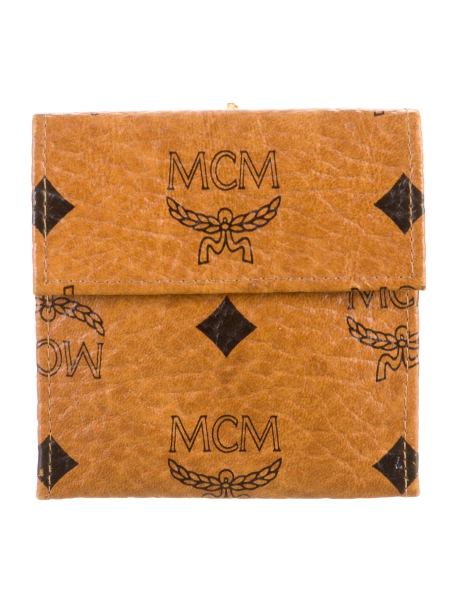 MCM Leather Printed Compact Wallet