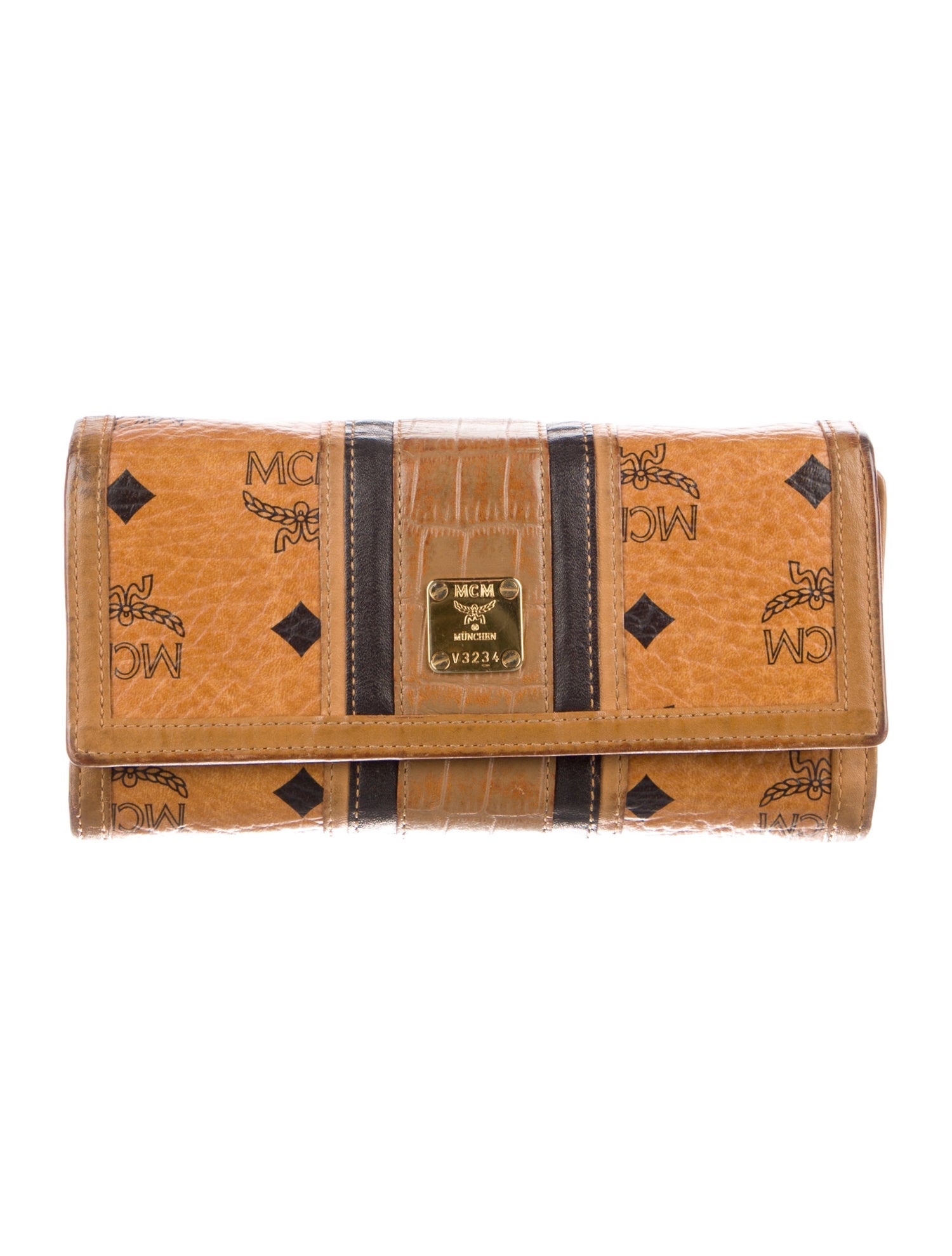 MCM Visetos Leather Continental Wallet