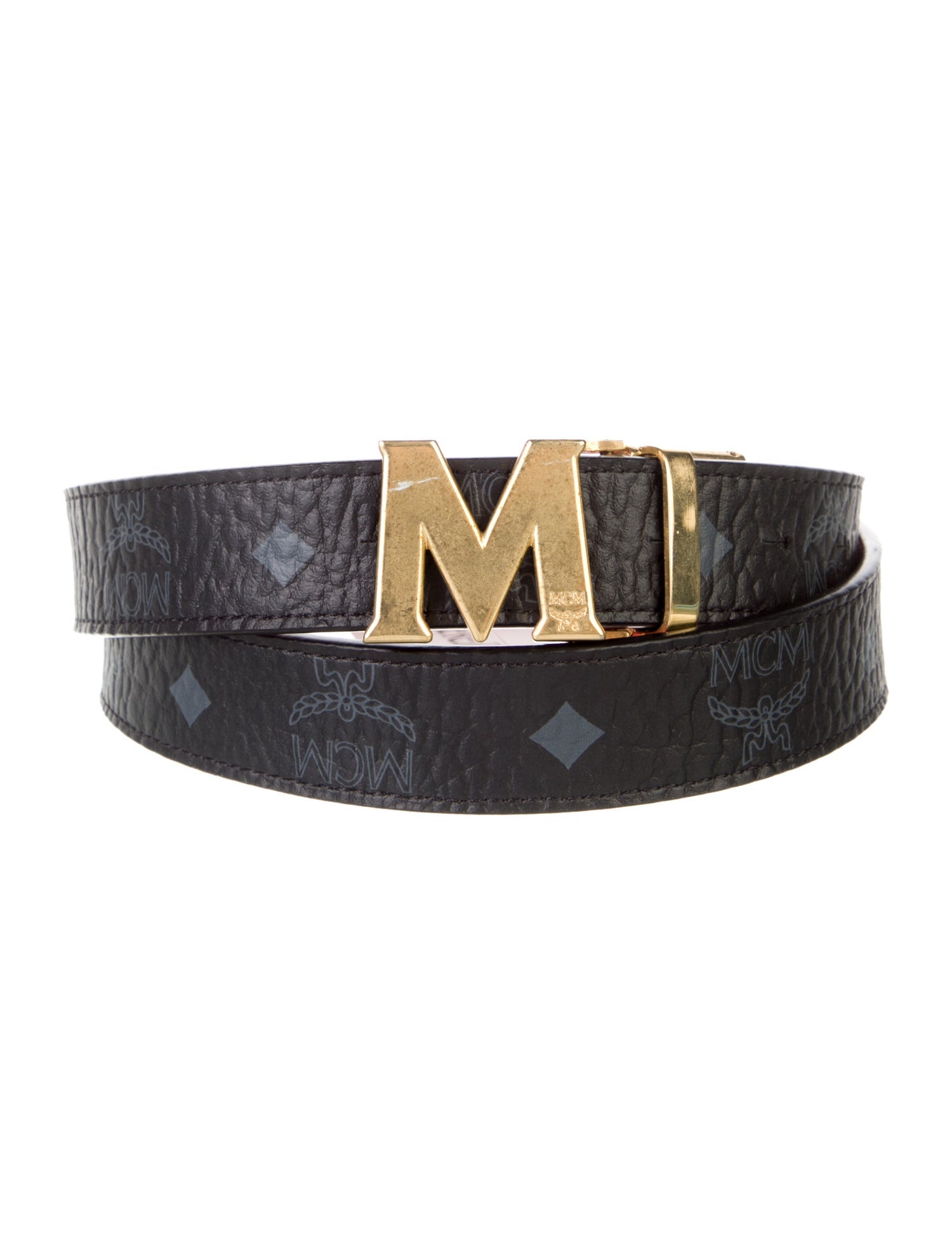 MCM Monogram Pattern Leather Belt Kit