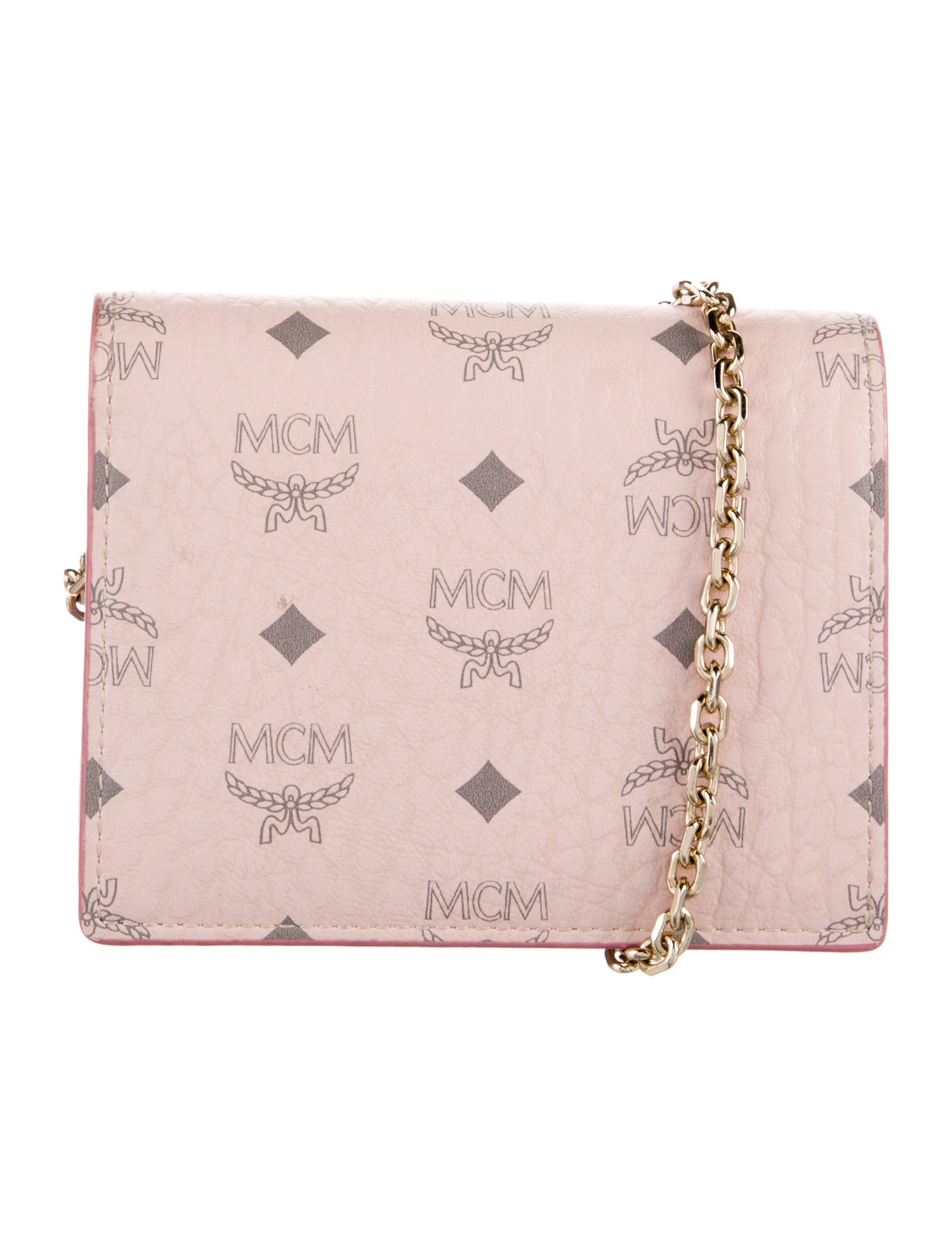 MCM Monogram Pattern Leather Compact Wallet