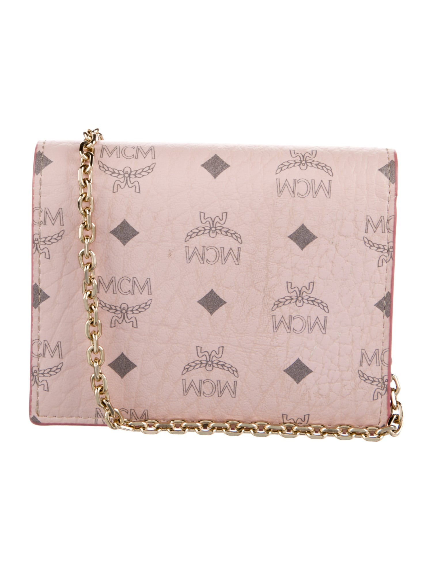 MCM Monogram Pattern Leather Compact Wallet