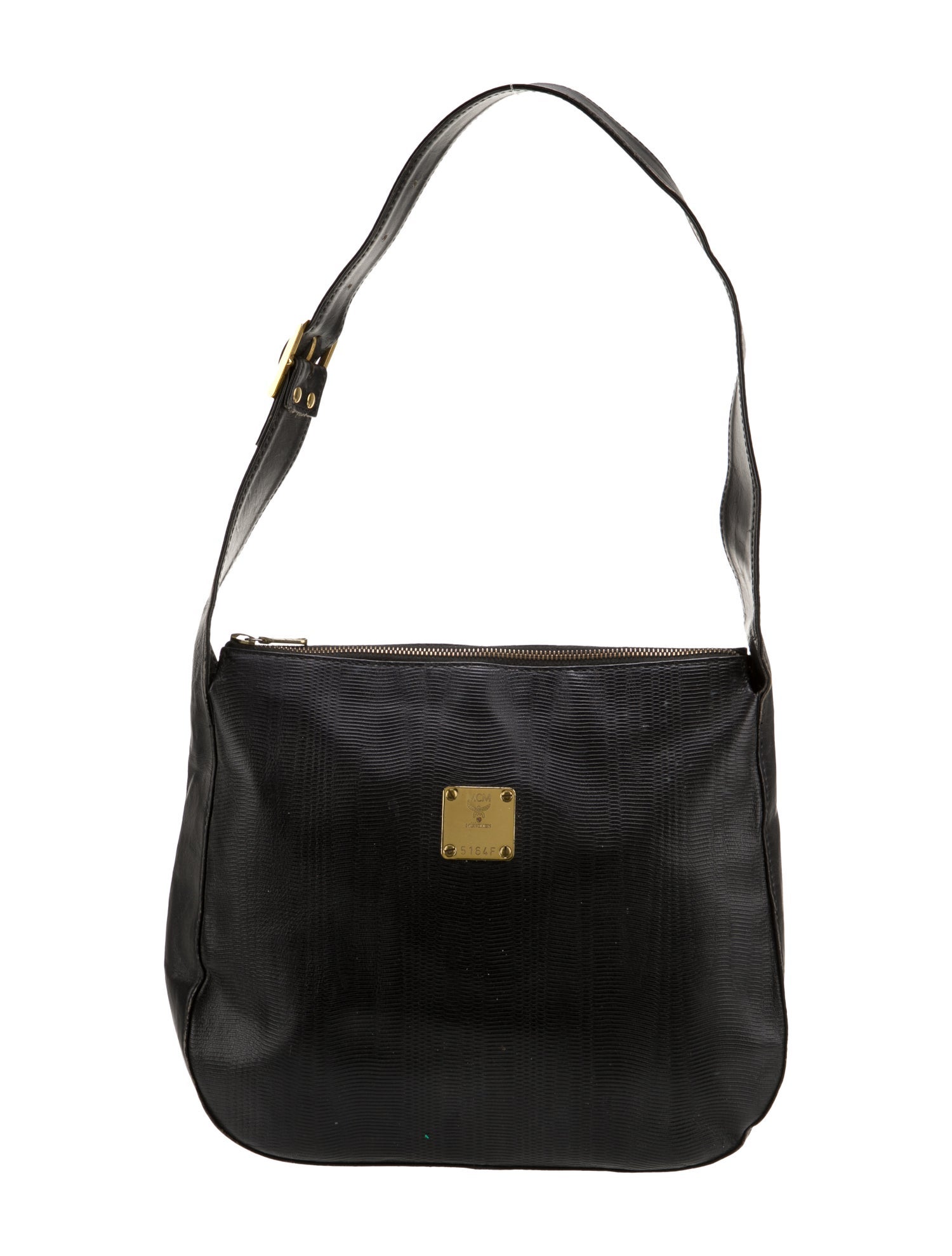 MCM Embossed Leather Shoulder Bag