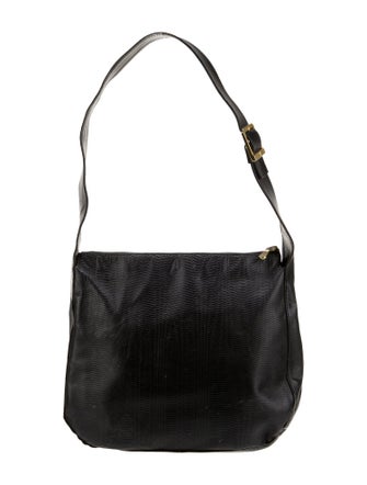 MCM Embossed Leather Shoulder Bag