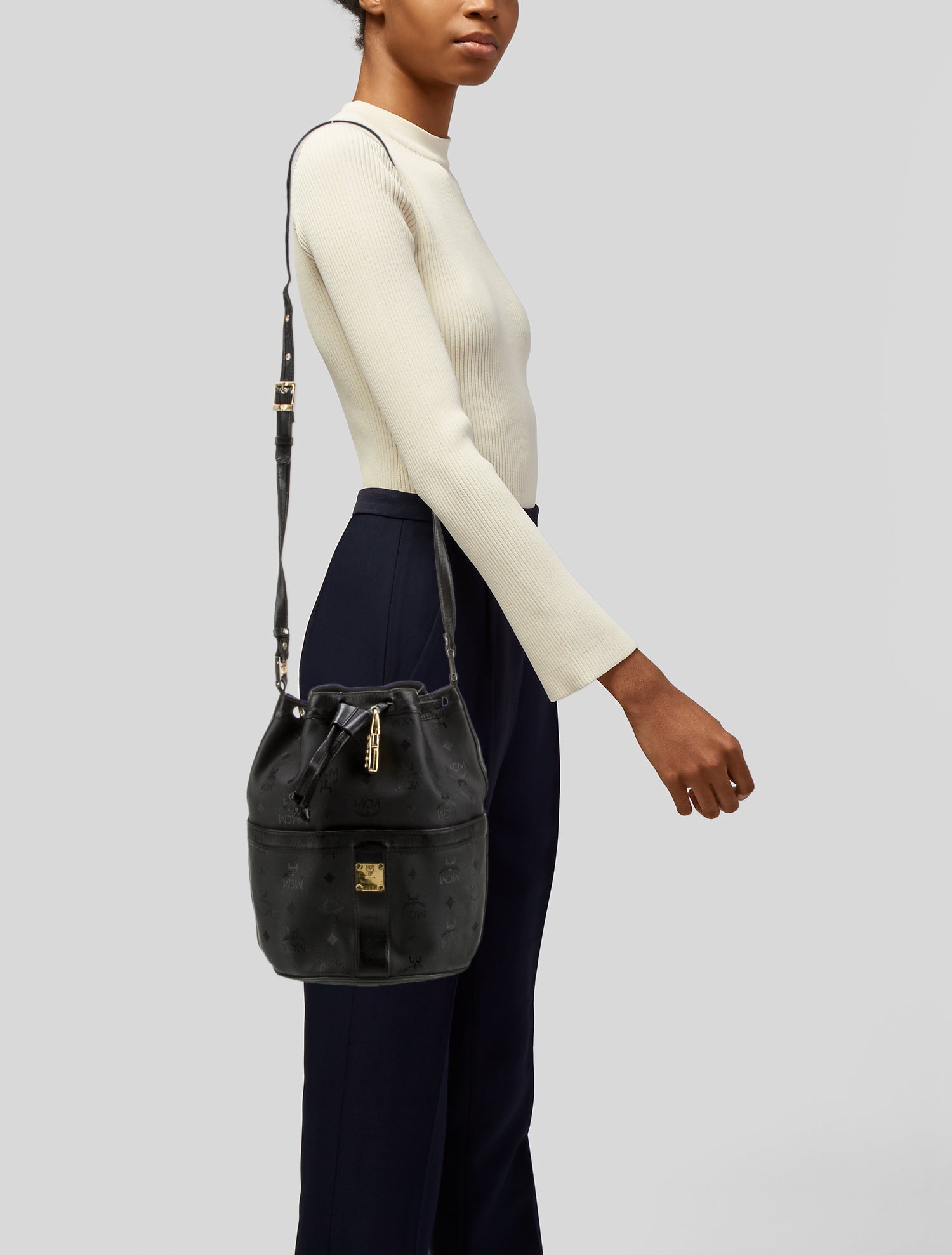 MCM Nylon Bucket Bag