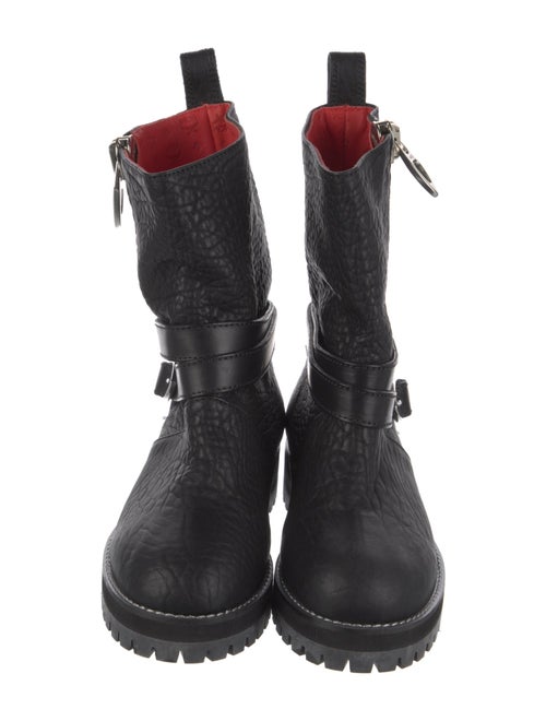 MCM Embossed Leather Moto Boots