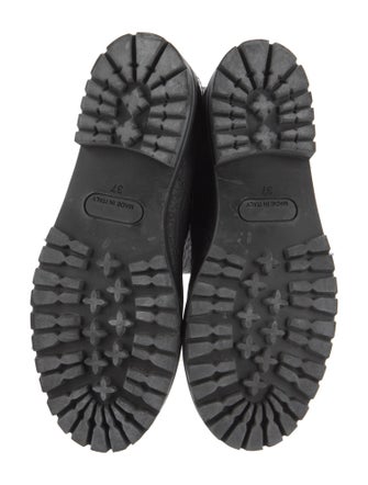 MCM Embossed Leather Moto Boots