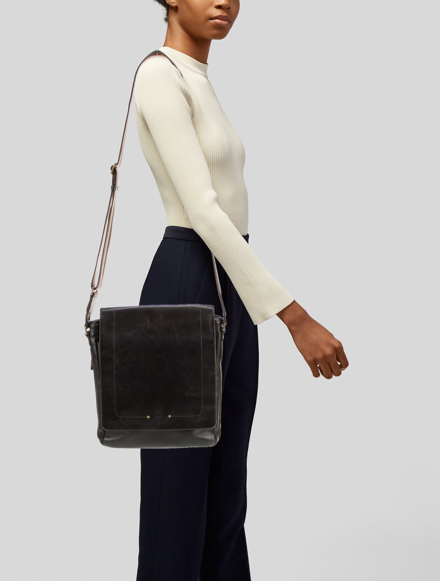 MCM Leather Messenger Bag Vintage