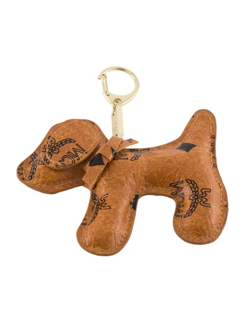 MCM Coated Canvas Dog Keychain