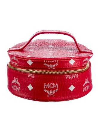 MCM Leather Pattern Print Cosmetic Bag