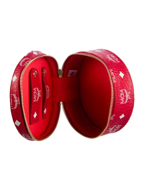 MCM Leather Pattern Print Cosmetic Bag