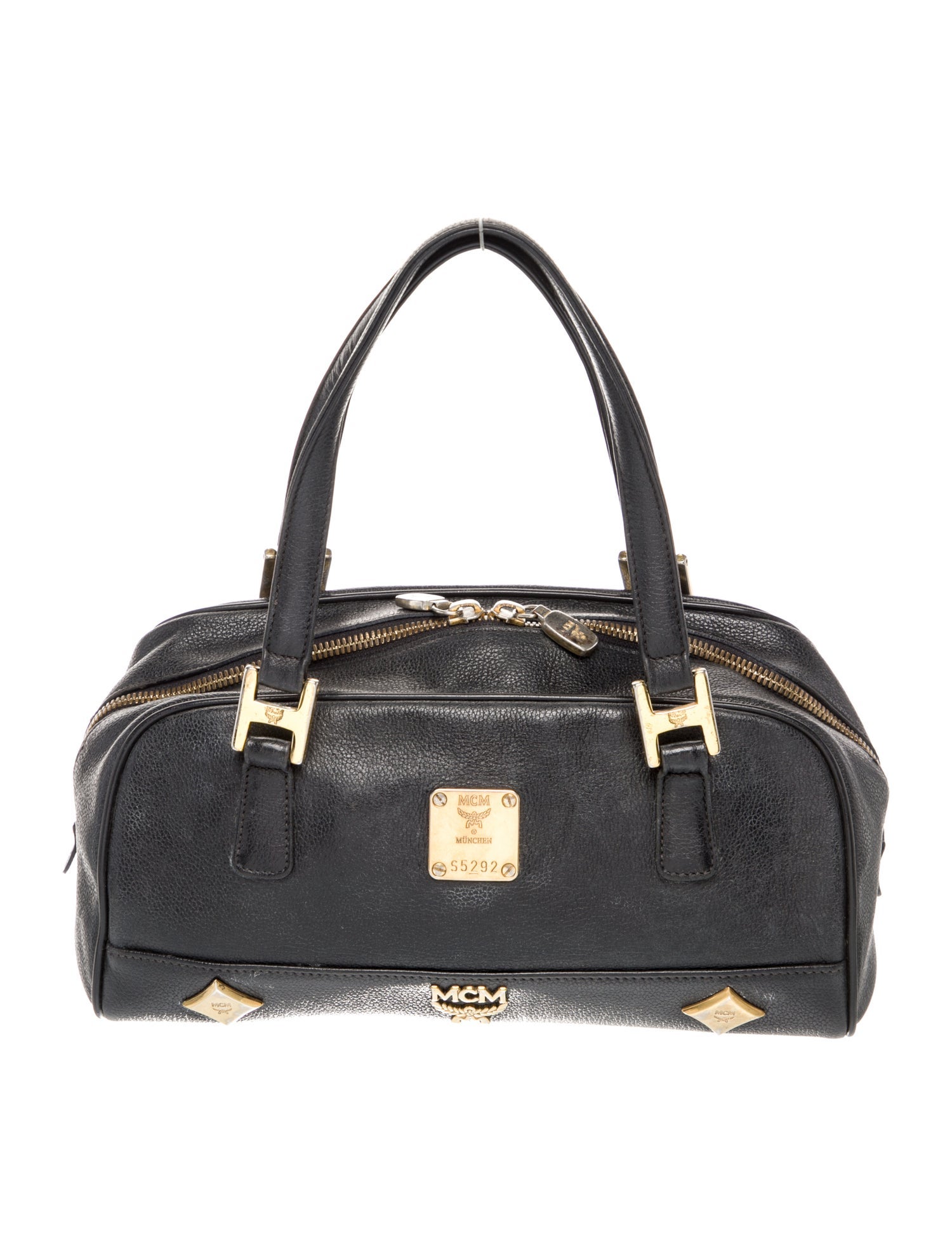 MCM Leather Top Handle Bag