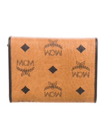 MCM Monogram Pattern Leather Compact Wallet