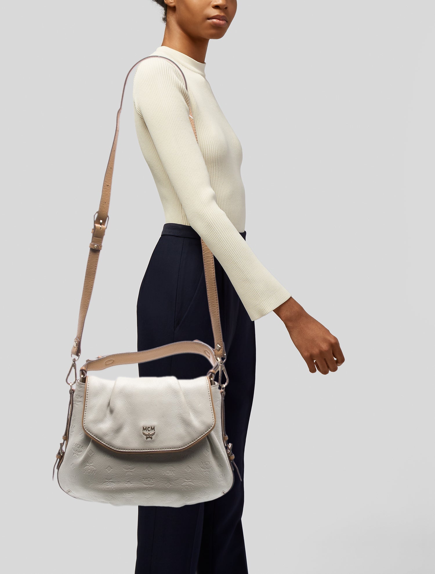 MCM Leather Top Handle Bag