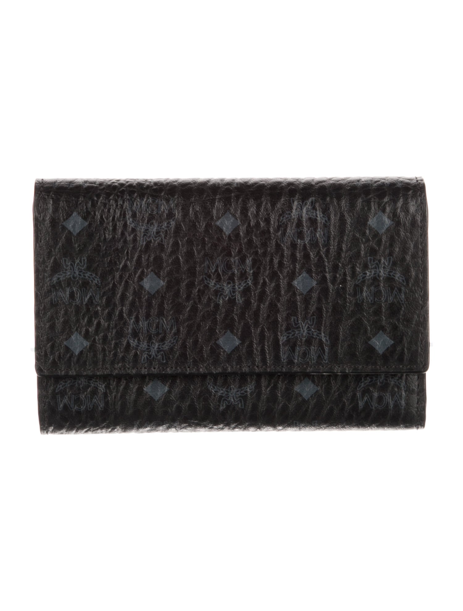 MCM Visetos Leather Trifold Wallet