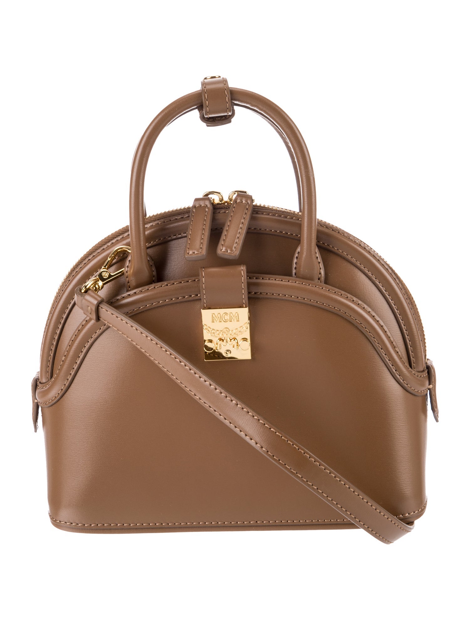 MCM Leather Top Handle Bag