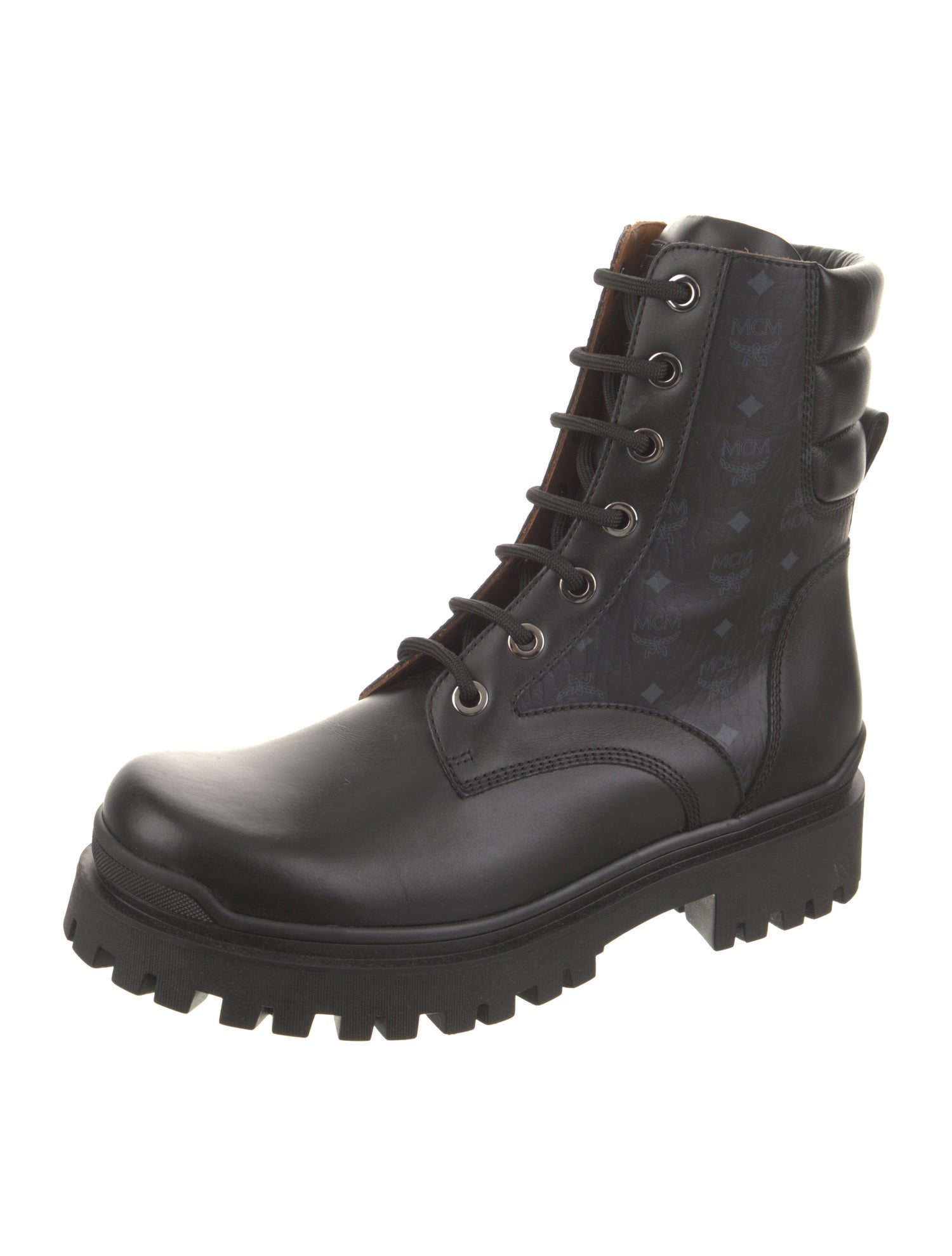 MCM Leather Lace-Up Boots