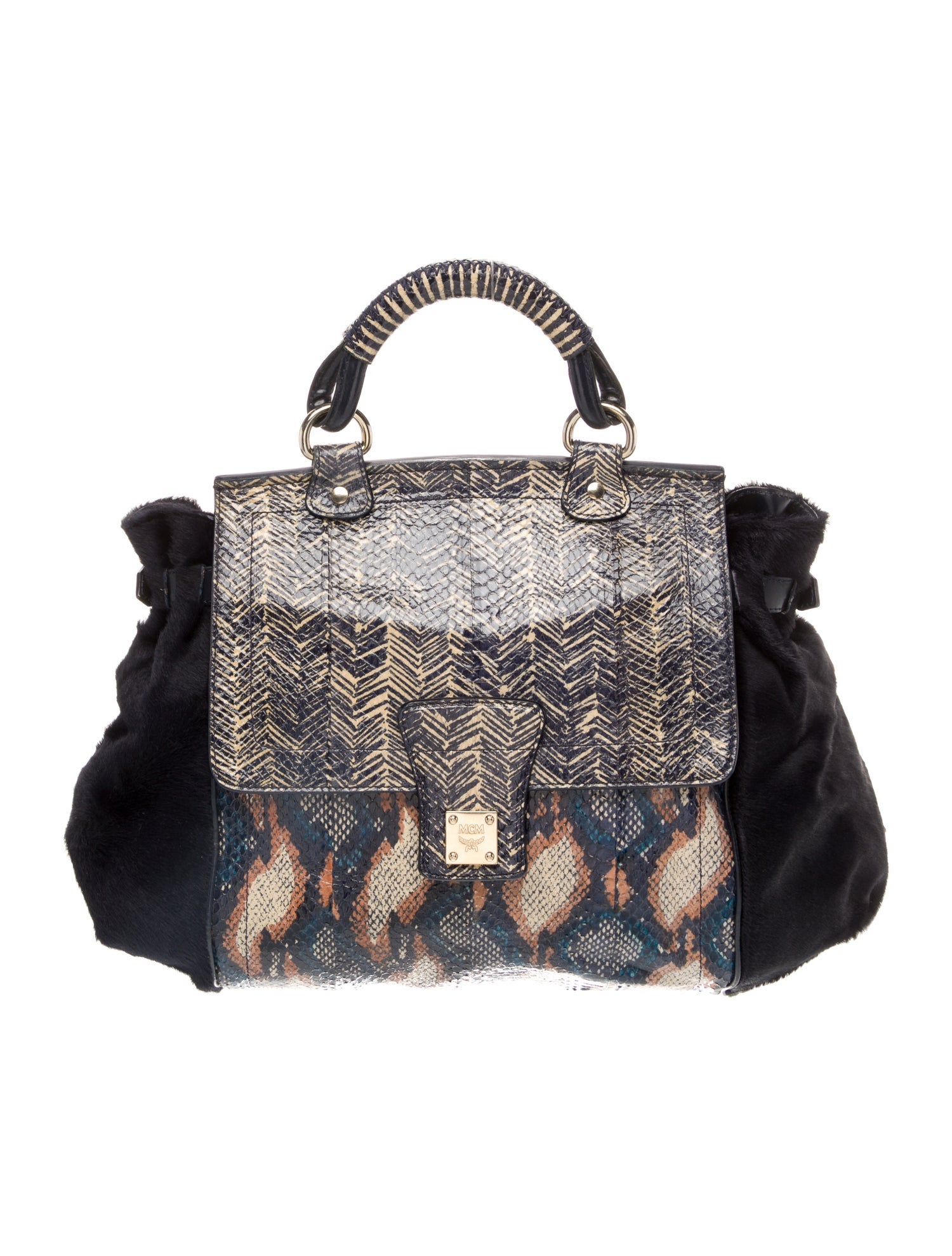 MCM Leather Top Handle Bag