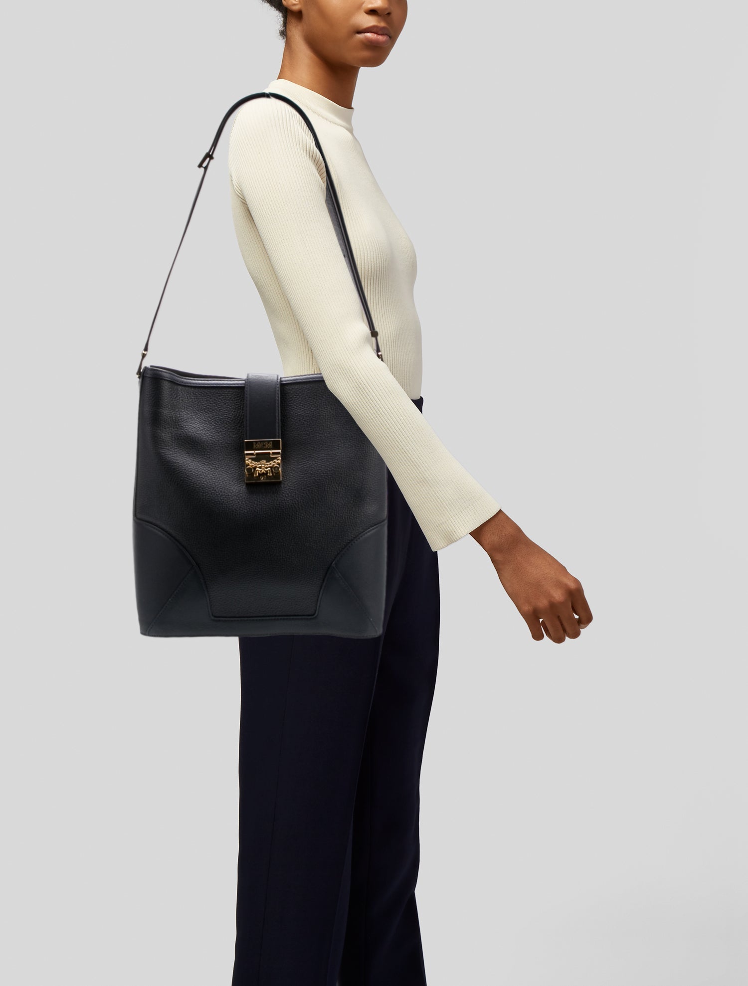 MCM Leather Messenger Bag