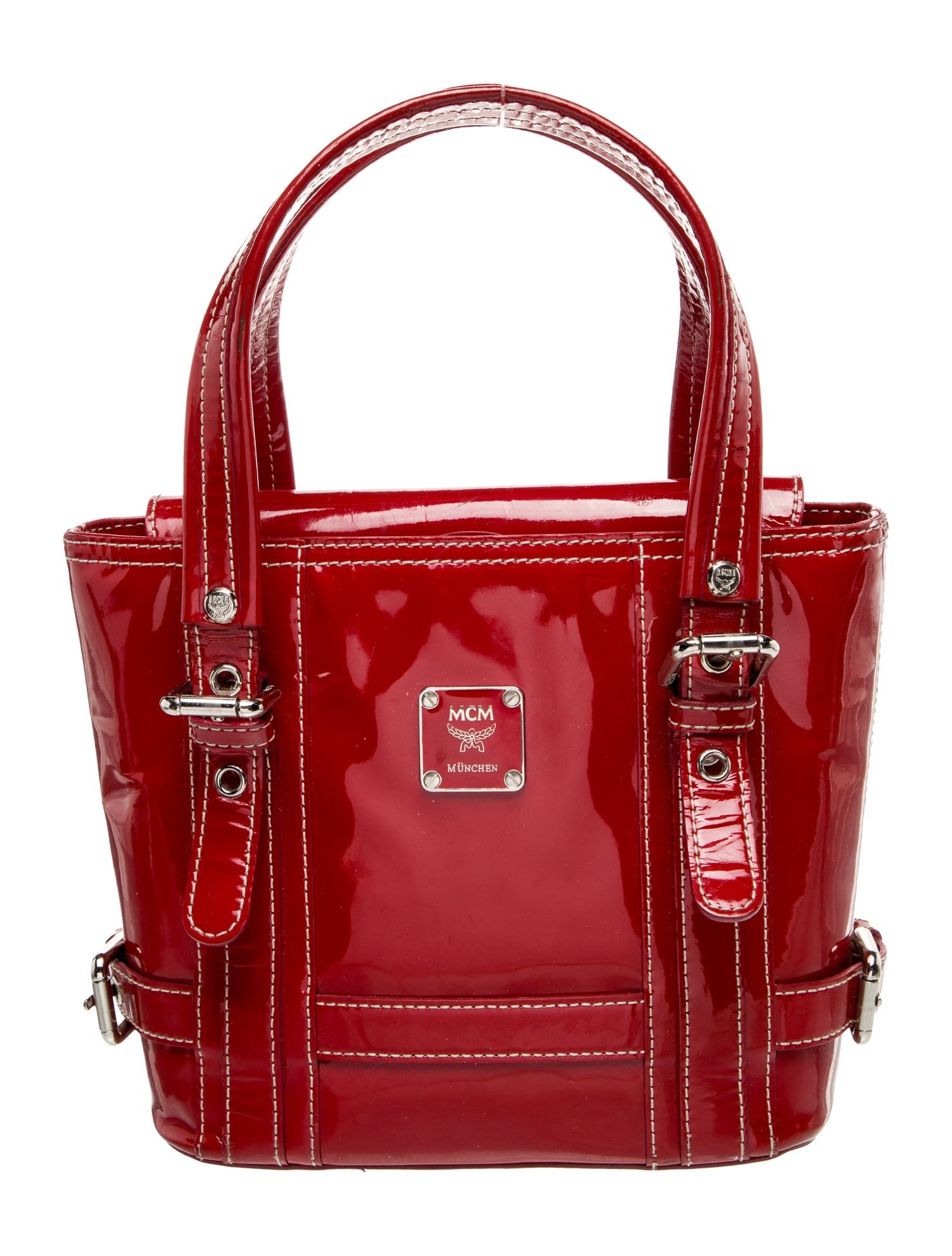 MCM Patent Leather Top Handle Bag