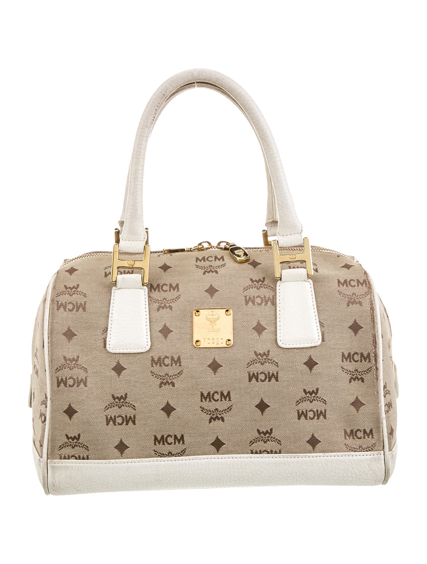 MCM Canvas Top Handle Bag