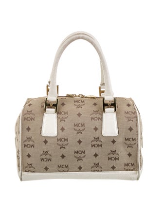 MCM Canvas Top Handle Bag