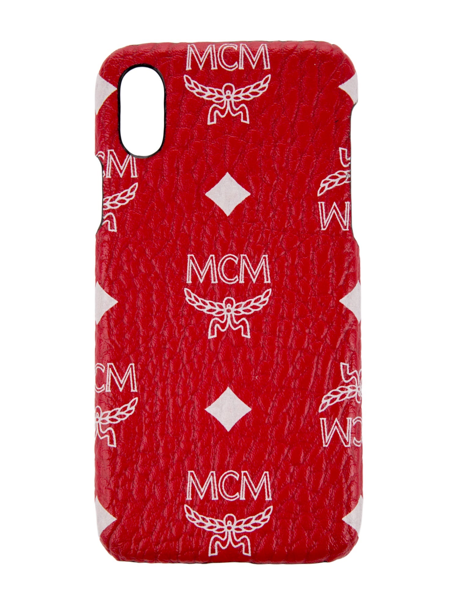 MCM Pattern Print Leather iPhone Case