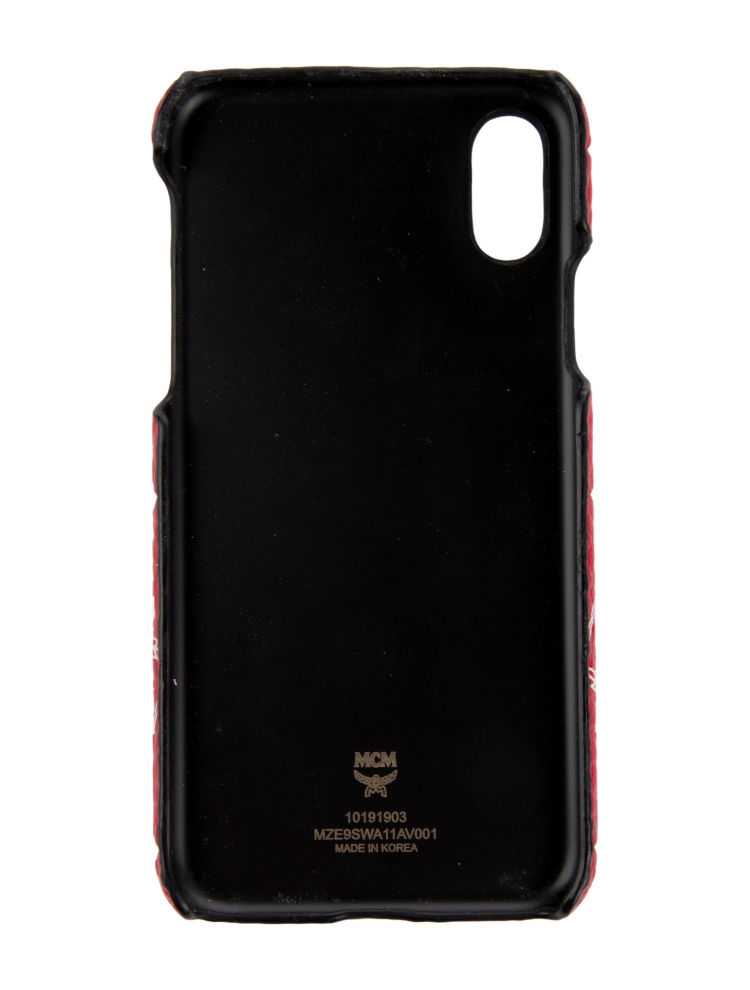 MCM Pattern Print Leather iPhone Case