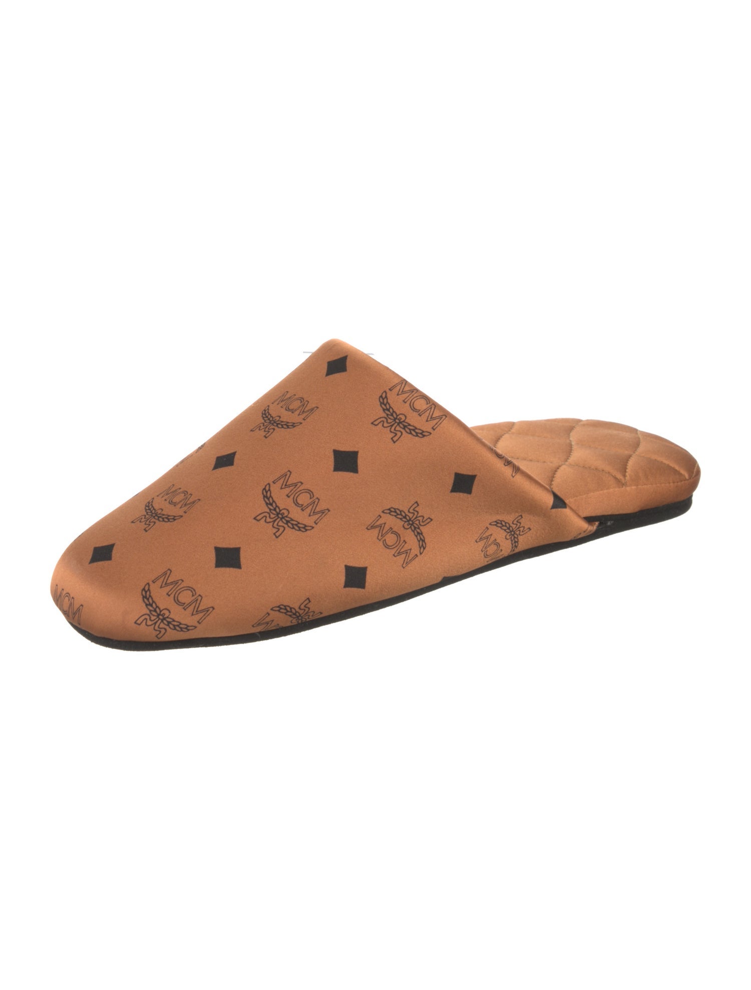 MCM Satin Printed Mules