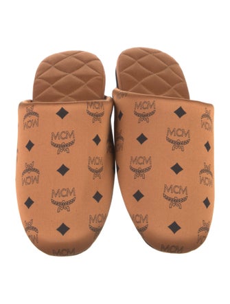 MCM Satin Printed Mules