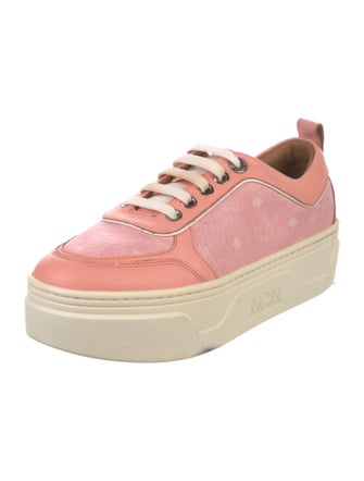 MCM Leather Colorblock Pattern Sneakers