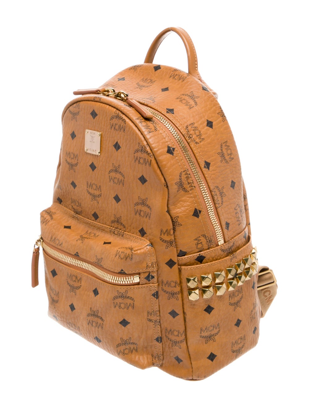 MCM Backpack Brown Monogram Pattern Gold-Tone Har… - image 2