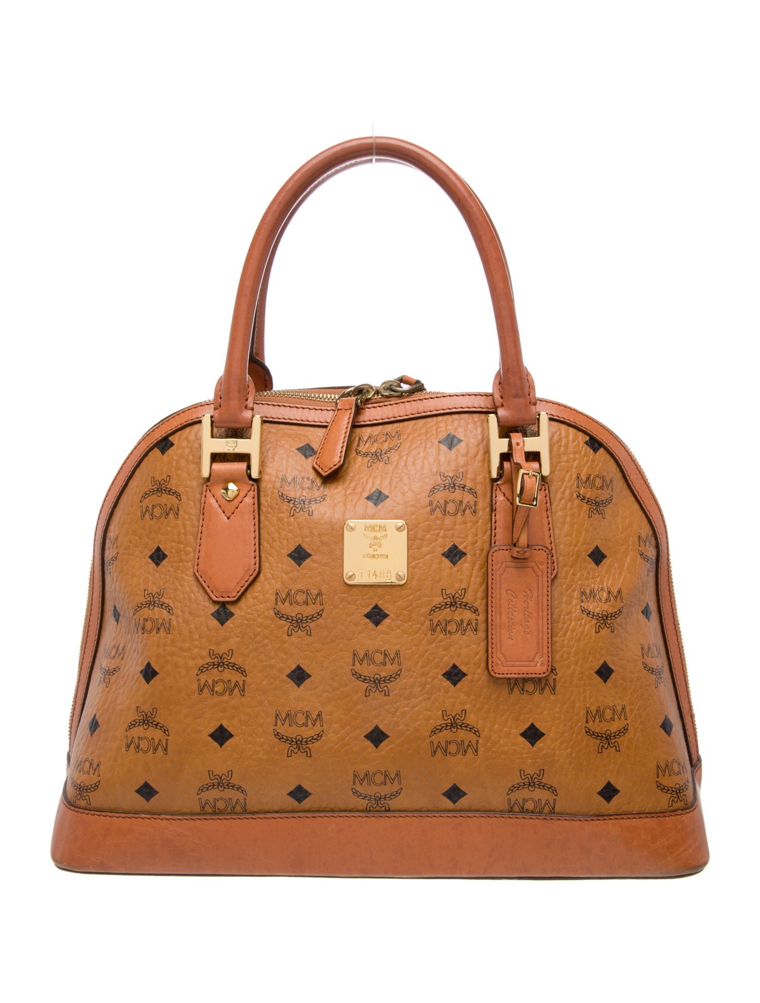MCM Visetos Top Handle Bag