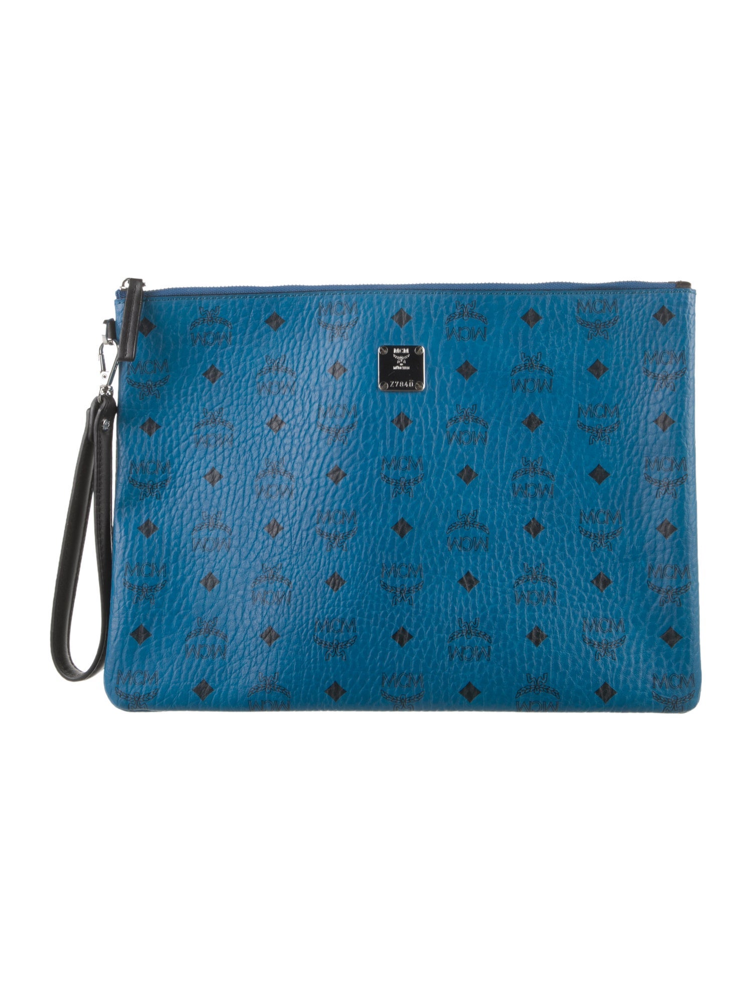 MCM Blue PatternedVisetos Travel Pouch