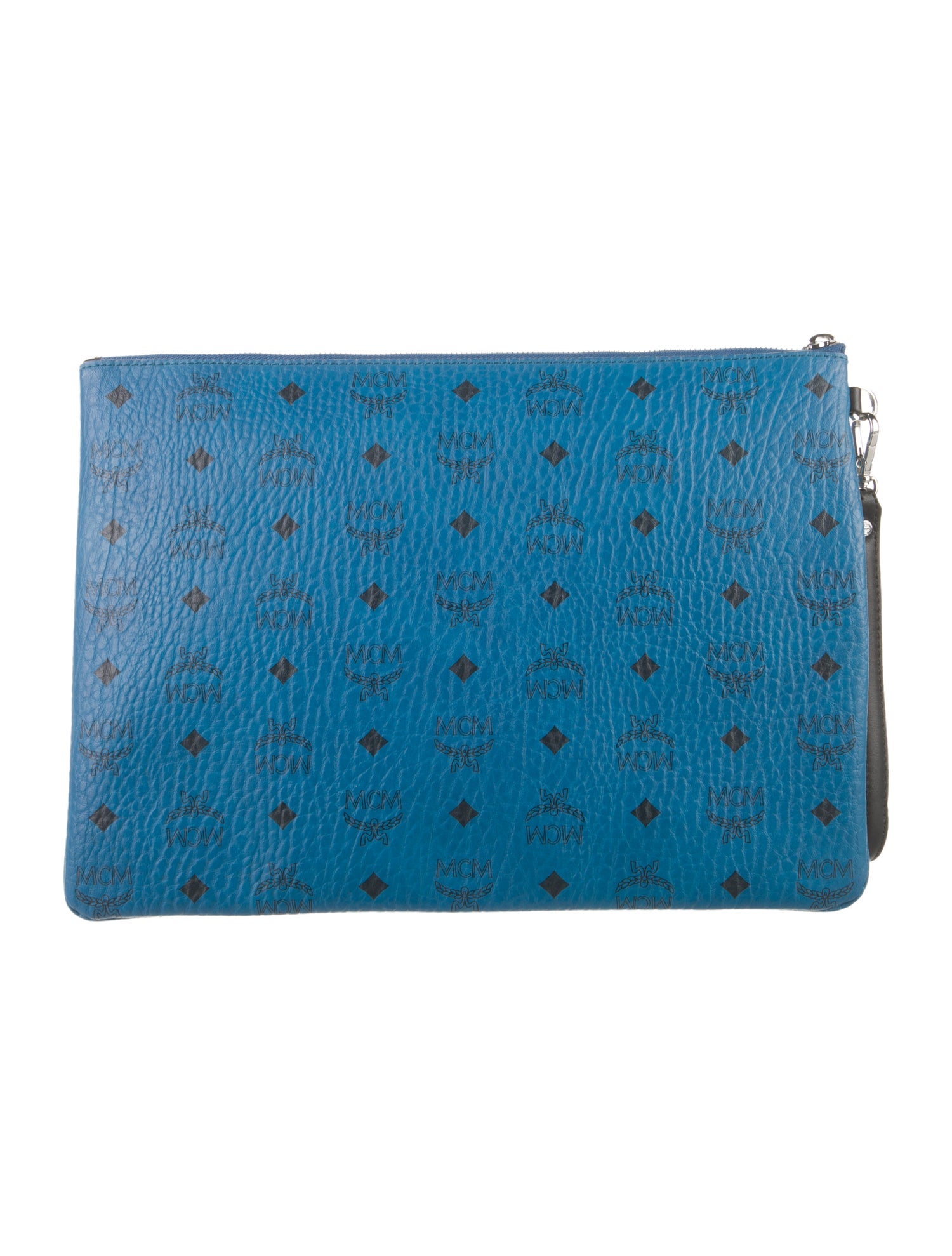 MCM Blue PatternedVisetos Travel Pouch