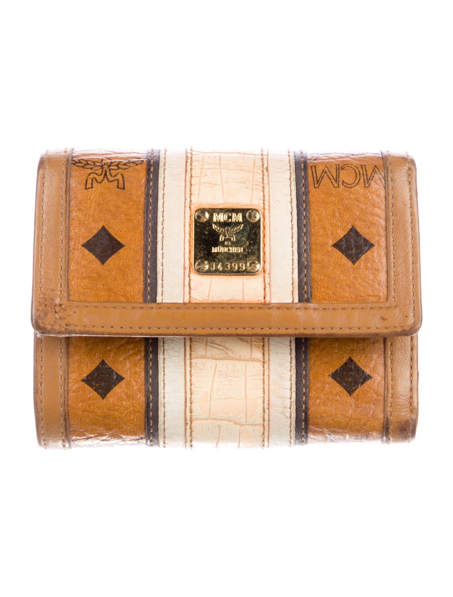 MCM Leather Printed Compact Wallet