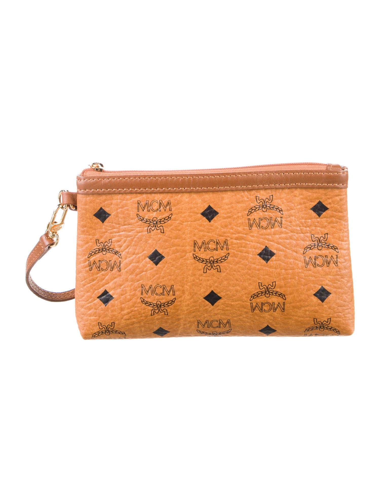 MCM Visetos Wristlet Leather Wallet