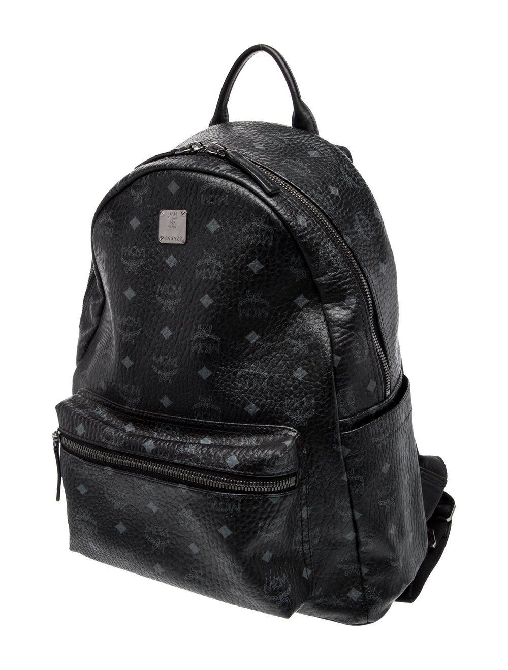 MCM Backpack Black Monogram Pattern Gunmetal Hard… - image 2