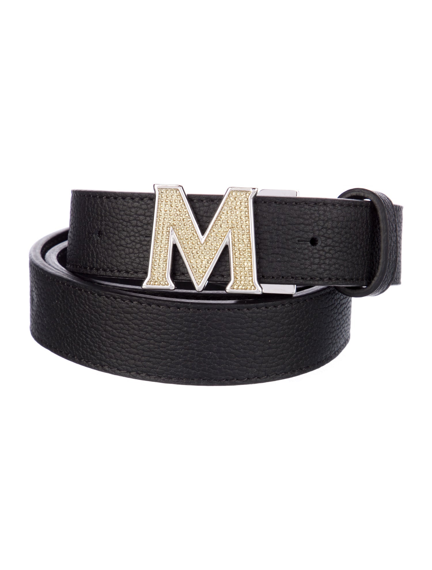 MCM Leather Crystal Embellishments Belt