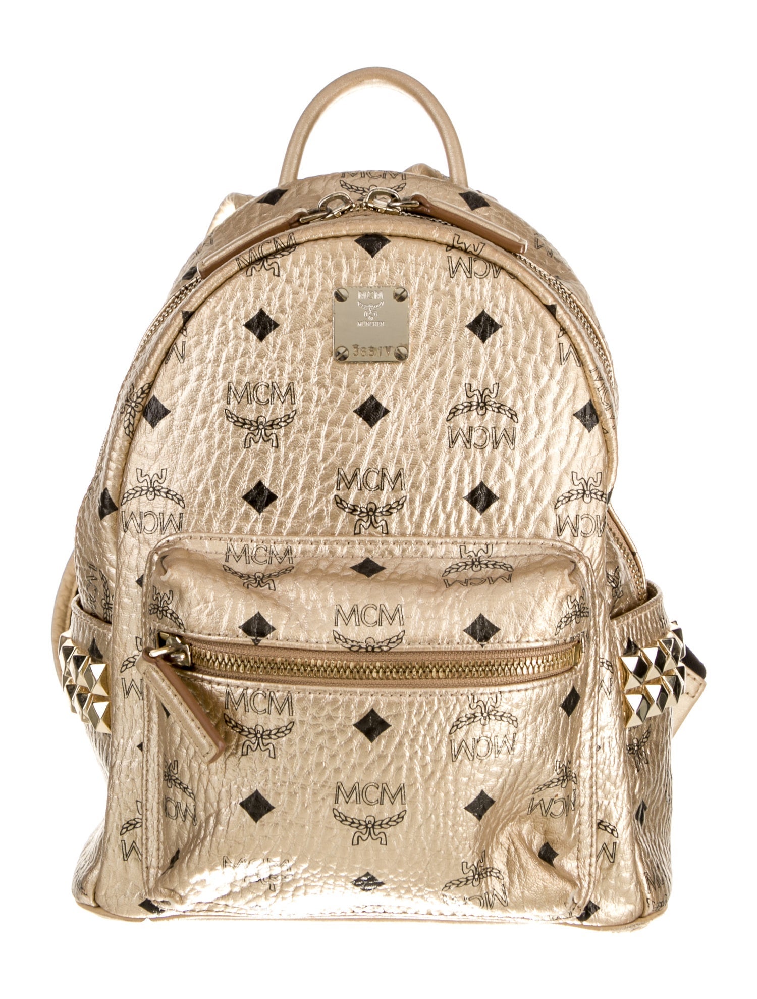 MCM Monogram Backpack - Gold Backpacks, Handbags - W3068094 | The RealReal