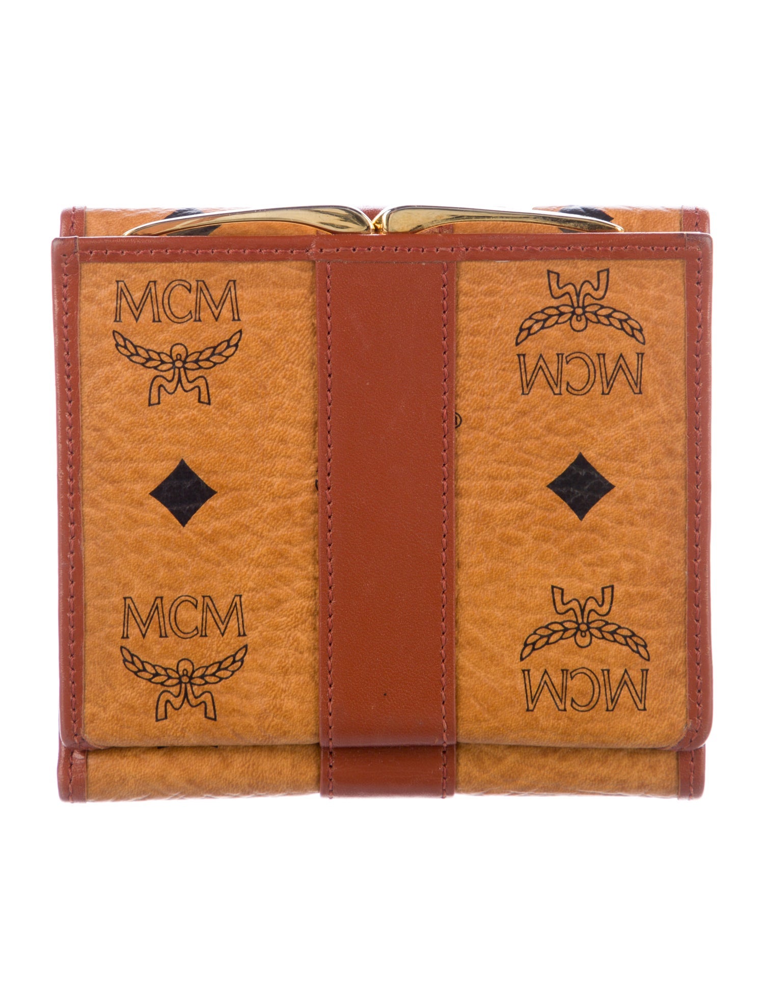MCM Leather Printed Compact Wallet